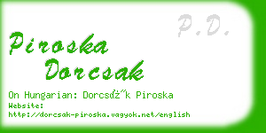 piroska dorcsak business card